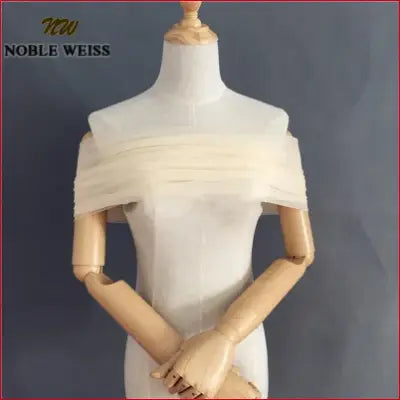 Off-the-shoulder tulle wrap for wedding bridal bolero jacket with shipping info for Chile Brazil Argentina