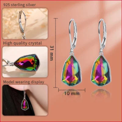 Czech Triangle Drop Earrings Bridal Jewelry