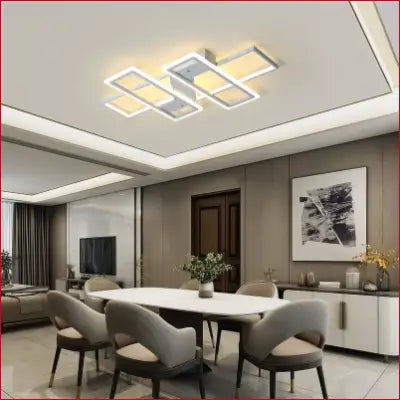 Modern geometric ceiling light fixture for versatile spaces, featuring dimmable LED ceiling lamps