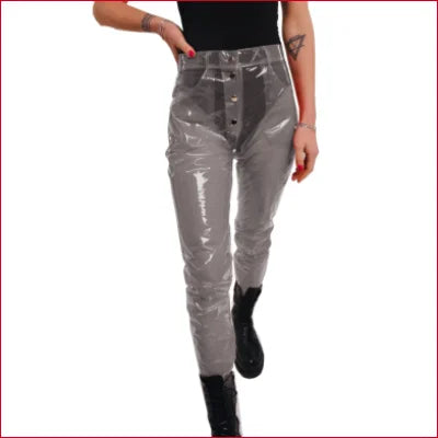 Disco Pants Clear See Through Women Studio 54 Y2K - S / Gray