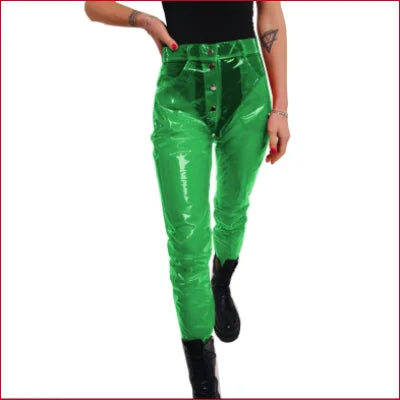 Disco Pants Clear See Through Women Studio 54 Y2K - S / Green