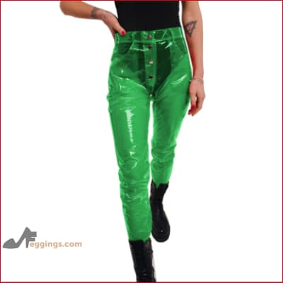 Disco Pants Clear See Through Women Studio 54 Y2K - S / Green