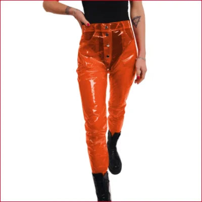 Disco Pants Clear See Through Women Studio 54 Y2K - S / Orange