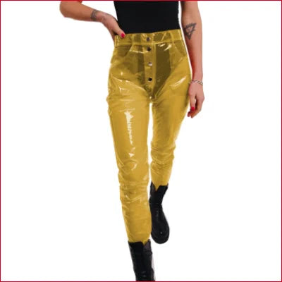 Disco Pants Clear See Through Women Studio 54 Y2K - S / Yellow