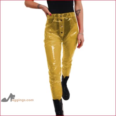 Disco Pants Clear See Through Women Studio 54 Y2K - S / Yellow
