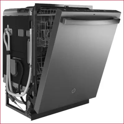 Open stainless steel Dry Boost Dishwasher with Third Rack for efficient cleaning