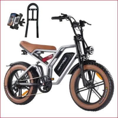 Electric Fat Tire Ebike with 750W Brushless Motor and accessories for adults