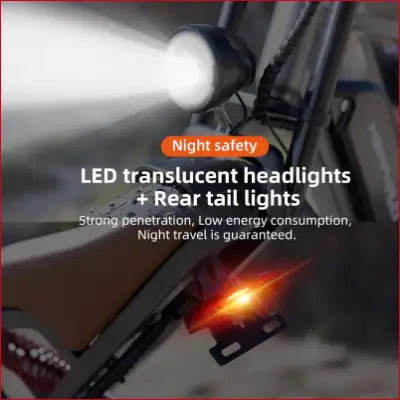 Electric Bike Lighting System for 20’’ Fat Tire Ebike with 750W Brushless Motor