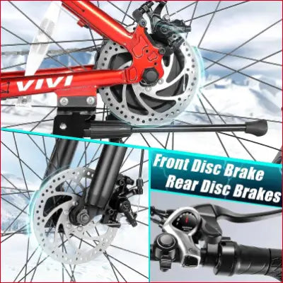 Bicycle with front and rear disc brakes for Electric Bike 26’’ Fat Tire Electric Bike