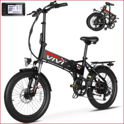 Black Folding Electric Bike 48V with Suspension Fork for Commuting and Leisure Riding