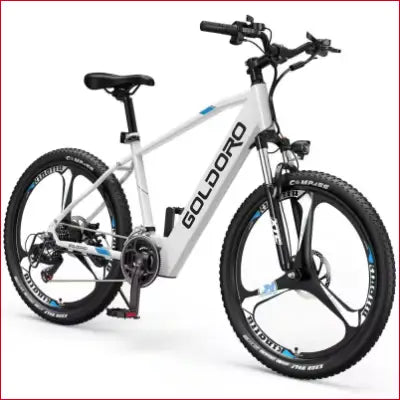 White Electric Bike X7 Sport with Full Suspension 26in Tire, 350W 36V, Max 18 MPH