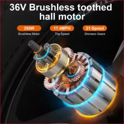 36V brushless toothed hall motor for Electric Bike X7 Sport with full suspension 26in tires