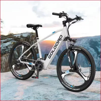 White Electric Bike X7 Sport with Full Suspension, 26in Tire, 350W 36V Motor