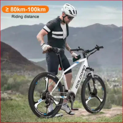 White Electric Mountain Bike X7 Sport with Full Suspension 26in, Tire 350W 36V