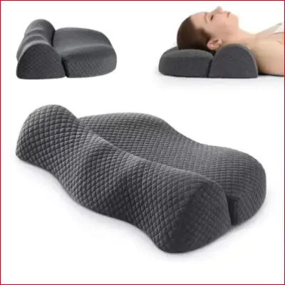 Ergonomic Orthopedic Pillow Reverse Traction Cervical Pillow Memory Foam Sleeping Pillows Head Pillow For Side Sleeper NEW - Gray