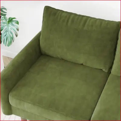 Green velvet couch showcasing Everly Quinn Hessville Sofa velvet round arm loveseat