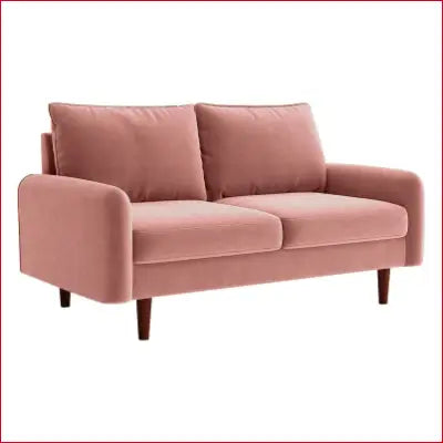 Pink Velvet Loveseat from Everly Quinn Hessville Sofa with Round Arms