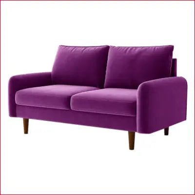 Purple velvet loveseat from the Everly Quinn Hessville Sofa collection