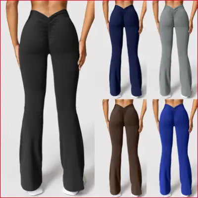 Flare yoga pants featuring micro horn leggings, high waist, push-up design, suitable size