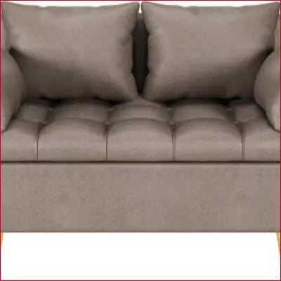 Taupe Faux Leather Love Seats with Gold Legs and Lift-Up Storage Box in Modern Design