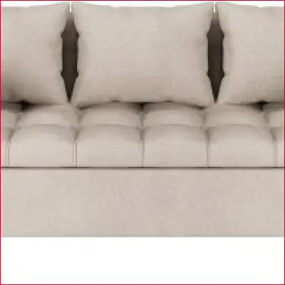 Beige velvet sofa with cushions in a Faux Leather Love Seats with Modern Design