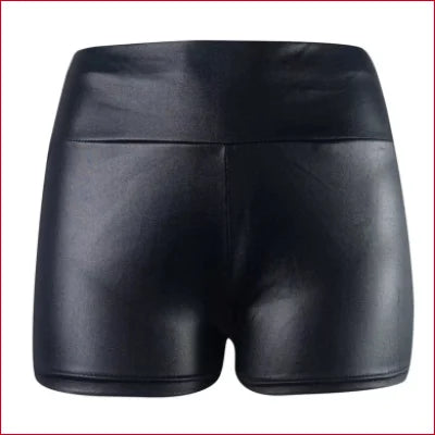 Black faux leather shorts for a stylish summer look in high-waisted design