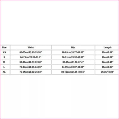 Size chart for Fun Faux Leather Shorts showing waist, hip, and length measurements