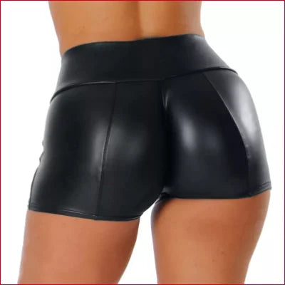 Stylish person wearing faux leather shorts for a trendy summer look