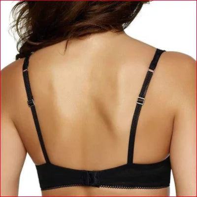 Back view of Sheer Mesh Unlined Full Figure Bra with adjustable straps and hook closure