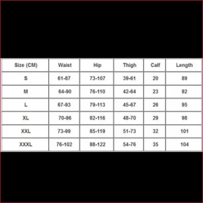 Size chart for Fuchsia Disco Pants showing measurements in centimeters for all sizes