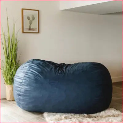 Navy blue Fuf XL Foam Filled Bean Bag Chair with Removable Cover in Cobalt Lenox