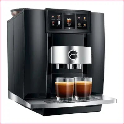 Black Jura GIGA 10 Automatic Coffee Machine in Diamond Black for premium coffee experience