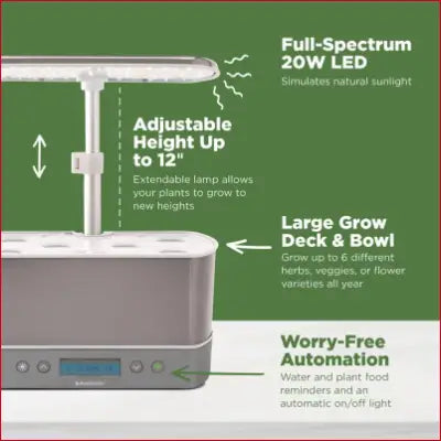 Indoor garden hydroponic system with adjustable LED light for Harvest Elite Indoor Garden