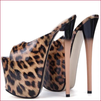 Handmade Leopard Print High Heels 8 Inch Stilettos perfect for weddings and special events