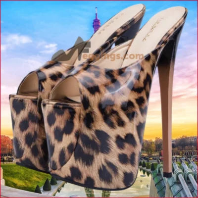 Handmade Leopard Print High Heels with 8 Inch Stilettos for Women, perfect with a wedding dress