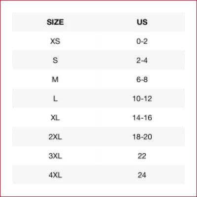 Size chart comparing US clothing sizes for Super Stretchy Skinny Jeans with Destroyed Knee Details