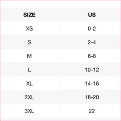 Size chart for Limitless Wide High Waisted Waistband Skirt from XS to 3XL