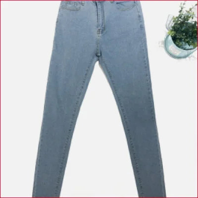 High Rise Slim Fit Jeans in light blue denim showcasing stylish design and comfort