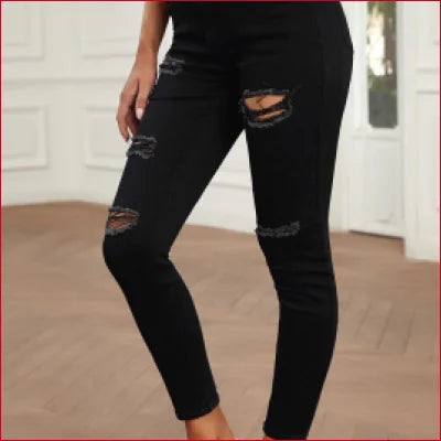 High Waist Ripped Skinny Jeans styled for a trendy street style look