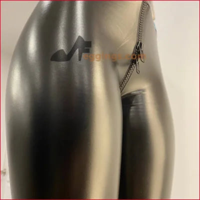 Metallic curvy thermos beside Stylish Black Vegan Leather Crotch Zipper Leggings