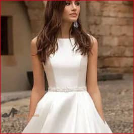 Lace Back Wedding Dress A-Line Bridal Gown
