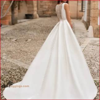 Lace Back Wedding Dress A-Line Bridal Gown