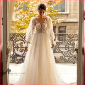 Lace Sleeves Wedding Dress Boho Bridal Gown