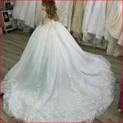 Lace Wedding Dress Long Sleeves Bridal Gown