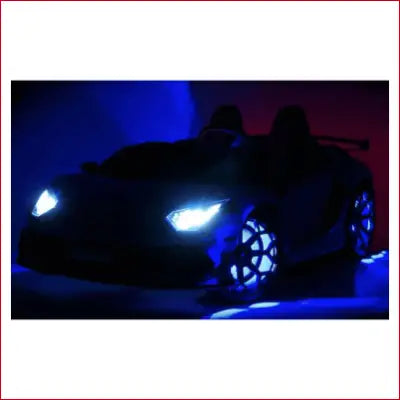 Illuminated Lamborghini Aventador with Swappable Battery 24V, Leather Seat for Kids