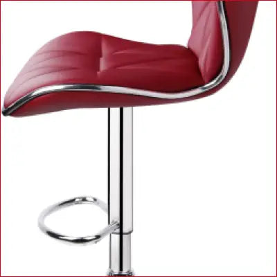 Red and chrome adjustable bar stools set, featuring Leader Shell Back design