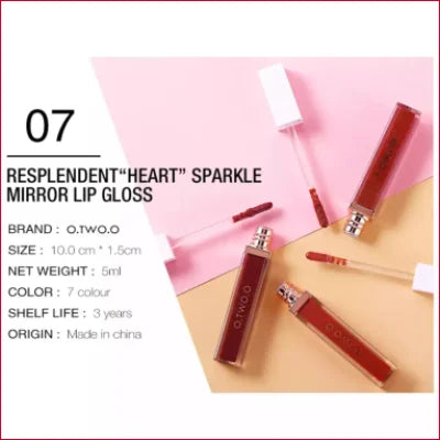 Lipgloss Gel Makeup for Subtle Lip Enhancement in red packaging with sparkling effect