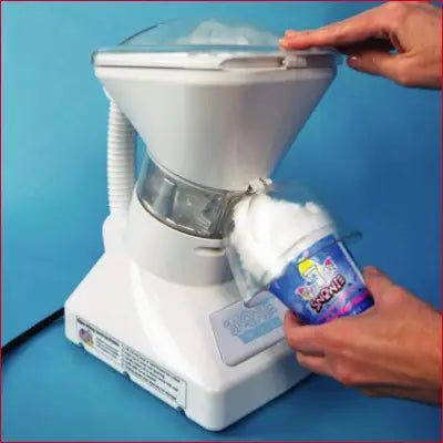 White Little Max Snow Cone Machine, a premium shaved ice maker for delicious treats