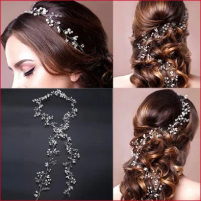 Delicate crystal and pearl bridal hairpiece included with wedding dress purchase