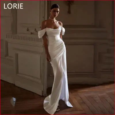 LORIE Off The Shoulder Princess Wedding Dress Appliques Satin Corset Bride Dresses Mermaid Wedding Dress Customized 2024 - custom made / 14